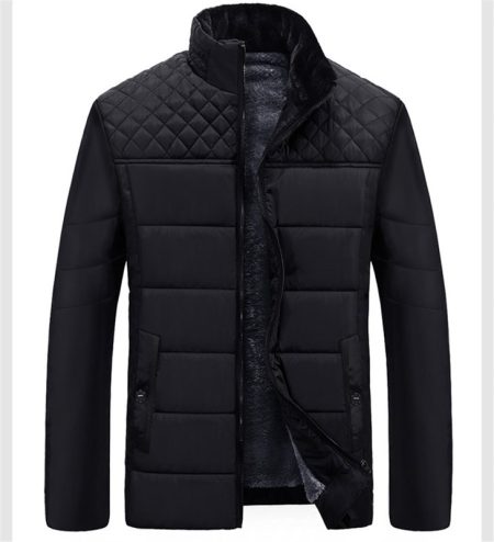 מעיל מרופד לגבר צוארון שחור