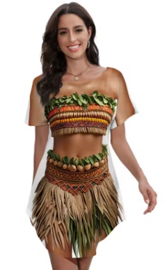 תחפושת נערת הוואי שמלה מודפסת - Image 8