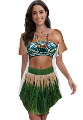 תחפושת נערת הוואי שמלה מודפסת - Image 10