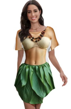 תחפושת נערת הוואי שמלה מודפסת - Image 3