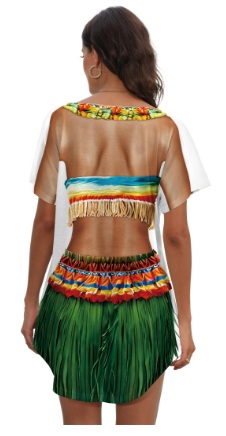 תחפושת נערת הוואי שמלה מודפסת - Image 6