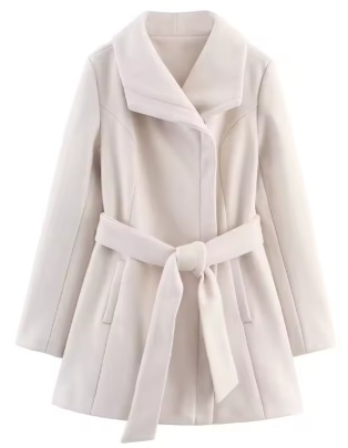 מעיל צמר לנשים לבן